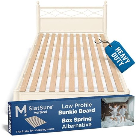 Meliusly SlatSure Queen Size Bunkie Board – Heavy Duty Vertical Bed Slats & Foldable Wooden Support Board for Sagging Mattress or Platform Bed Frame, Box Spring Alternative and Replacement