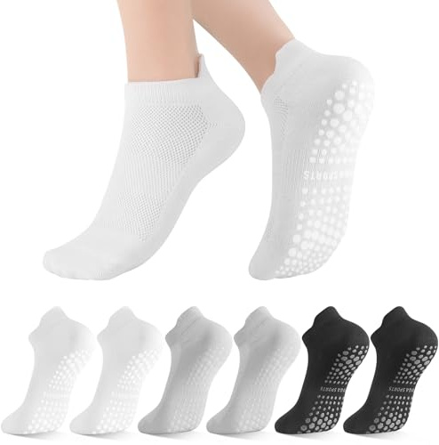 Zuimei 6 Pairs Pilates Yoga Socks for Women Non Slip Grip Grippy Socks