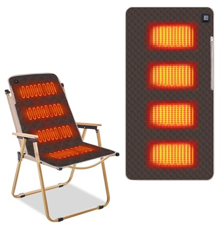 Yallmie Heated Seat Cushion, Electric Heat Pads with 4 Heating Zone Seat Heater Pad, 3 Temperature Levels Seat Heating Pad Machine for Office Chair Sofa Camping