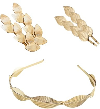 ZEMINRI 5 Stück Haarschmuck Gold Set Deko Haarreif Goldener Kopfschmuck