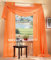 Gardinen Set, 2 x Schlaufenschal Voile, transparent, 245x140, Orange, 1 x Voile Querbehang, Freihanddeko, 140x600, Orange, 61000560