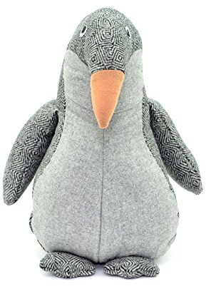 Gifts 4 All Occasions Limited Penguin Pinguin grau/braun Stoff beschwerter Türstopper Stay Home Decor Geschenk, 17x14x30cm