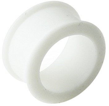 Monster Piercing Silikon Tunnel | Double Flared | Ohr Plug Tunnel Piercing Fleischtunnel | Durchmesser: 4MM bis 30MM | Weiß