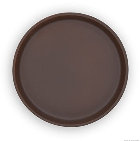 K&K Base Bol/Soucoupe Ronde 40 cm pour Pot de Fleurs Venus II sans poignée en céramique Marron Mat 50 x 40 cm