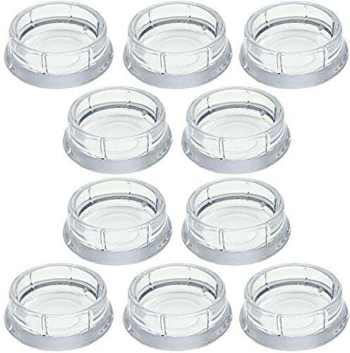 Enkotrade 10 Stück Möbeluntersetzer Rund transparent, Ø 30 mm, Möbelschutz aus hochwertigem Kunststoff (Polystyrol), Möbelgleiter, Stuhlgleiter, Bodenschoner