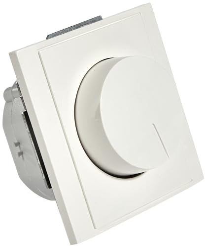 Kopp Malta weiß, Universal-Dimmer mit Druck-Wechsel-Schalter für LED, Phasenan- und Phasenabschnitt, LED 3-100 Watt, Glühlampen 10-250 Watt, 846201081