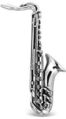 WithLoveSilver 925 Sterling Silber Musik Saxophon Note Melodie Musikalische Brosche Pin