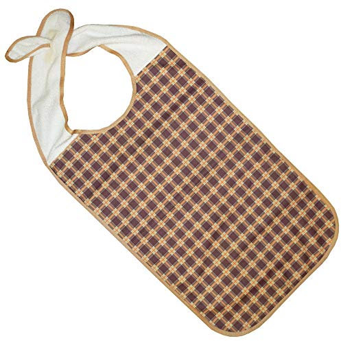 Kleidungsschutz/Ess-Schürze/Lätzchen für Erwachsene mit Steckverschluss, wasserdicht (beige)