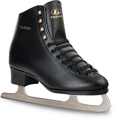 Botas - Modell: Robin/Made in Europe (Tschechien) / Bequeme Eiskunstlaufschuhe für Herren, Jungen/Farbe: Schwarz, Größe: Erwachsene 9,5