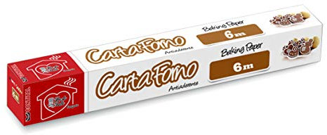 CONTITAL Carta Forno Rotolo 30 cm x 6 mt | Accessori Cucina Essenziali per Cucinare, Carta da Forno Pratica con Astuccio, Ideale per Alimenti e Forno