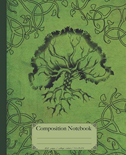Composition Notebook: St Patricks Day Celtic tree composition notebook. 100 page notebook college ruled. Vintage style Celtic journal gift idea.