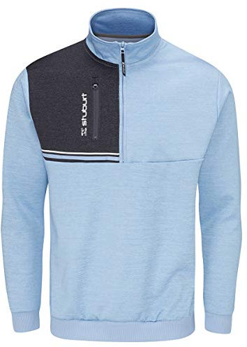 Stuburt Golf Hommes Roxham Half Zip Golf Coupe-Vent Pull - Sky Marl - XL