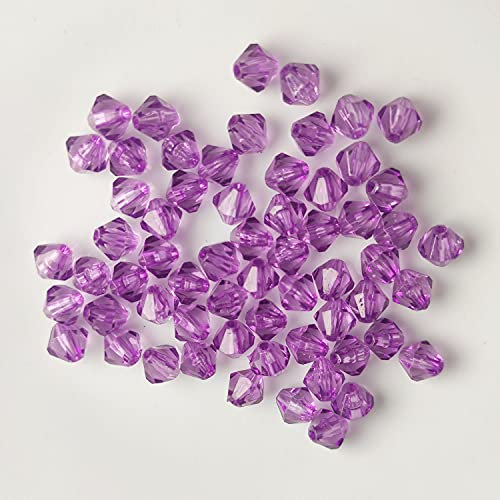 Doppelkegel/Bicone 4 mm 100 Stück - Perlen Kristall Lose Perlen mit Loch 100er Set DIY Basteln mit Loch tschechische Facettiert Beads Schmuck Acryl auffädeln Nieten Steine - Lila