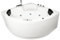 Basera® Classic Indoor Eck-Whirlpool Badewanne Maui mit 21 Massagedüsen, Wasserfall, LED-Ambiente, Touchpanel, Bluetooth und Radio