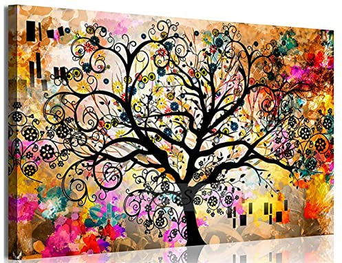 5D Diamant Painting Bilder Full Groß, Lebensbaum Diamond Painting Bilder Set Diamant Malen nach Zahlen Kreuzstich Stickerei Strass Mosaik Gemälde Kinder und Erwachsene Home Wall Décor （70x140cm）