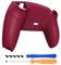 eXtremeRate Gummierter Griff Rückseite Hülle Case Gehäuse für ps5 Controller eXtremeRate Rise/RISE4 Remap Paddles Kit-Cosmic Red