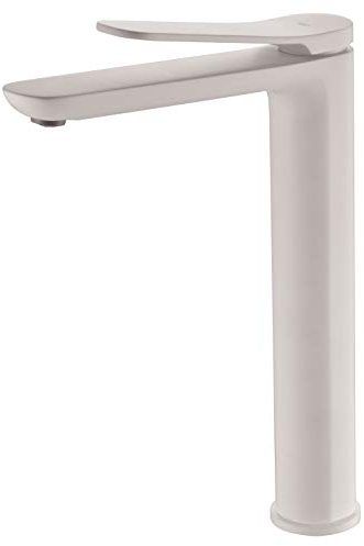 IMEX - Grifo monomando de lavabo caño alto - mezclador para agua fría/caliente - Serie Dinamarca Blanco Mate - BDR031-3BL