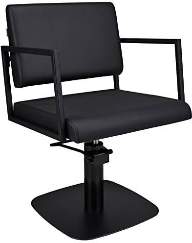 Ayala Friseurstuhl Loft schwarz Friseursessel 360° Drehbar Frisörstuhl Barberstuhl Höhenverstellbarer Barbersessel Hydraulischer Friseurbedarf
