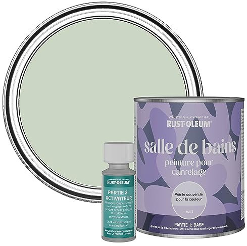 Rust-Oleum wasserbeständiger Fliesenlack für das Badezimmer in mattem Finish -Lorbeer Grün 750ml