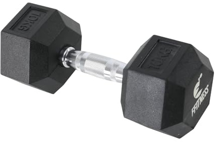 Sechskanthantel, Gewicht 10 kg, für Fitnessstudio, Fitness, Training, Sechskanthantel, Cross Fit, Functional Fitness, Schwarz