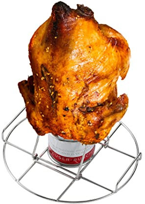 camping moon Beer Can Chicken Holder Rack Stainless Steel Chicken Roasting Rack Stand for Grill Smoker BBQ-19