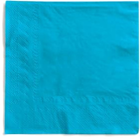 MANK Serviette in AQUABLAU aus 3-lagigem Tissue, 33x33 cm, 1/4 Falz, 100 Stück, elegante Papierservietten für Gastronomie, Bar, Restaurant & Events