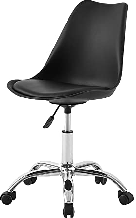 buybyroom Bürostuhl Ergonomisch Schreibtischstuhl Komfortabler Homeoffice Stuhl Konferenzstuhl Höhenverstellbarkeit für produktives Arbeiten, Schwarz