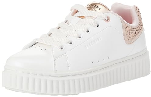 Skechers Mädchen Hi Ridge Sneakers, White Synthetic Rose Trim, 36 EU