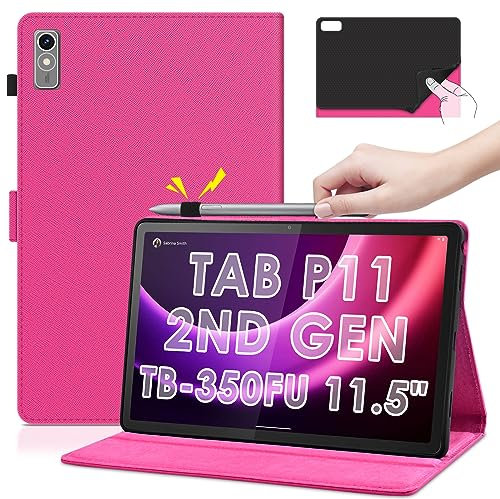 KATUMO Compatible with Lenovo Tab P11 2nd Gen Case 11.5 Inch 2023 (TB-350FU/TB-350XC),for Lenovo Tab P11 2 Gen Case,Folio Leather Stand Auto Sleep/Wake Silicone TPU Back