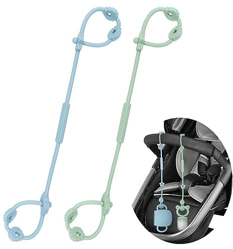 CLDY Baby Spielzeug Schnullerkette Silikon Cup Catcher, BPA-frei Sicherheitsgurte für Spielzeug, Trinkbecher Halteriemen für Kinderwagen Hochstuhl Autositz 2 Stück