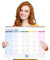 2025 Calendar UK, 18 Month Family Calendar from July 2025 - December 2026, Family Wall Planner with Large Blocks, Large Landscape Yearly Planner, Hanging Holes Slim Calendars