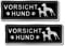 SINMAO 2 Stück Warnung vor dem Hund Schilder Metall Alu Lustig 25x9cm Klein Vorsicht Hund Schild | Warnschild Hund | Hundeschilder Warnung