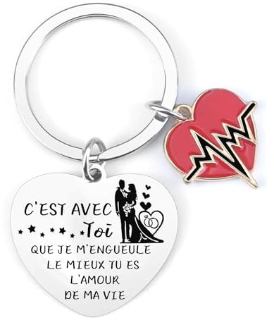 VZIUYTRE Porte Clef Amoureux Couple Cadeau D'anniversaire Femme Homme Porte-Clés Je T'aime Petite Amie Cadeau Copine (9)