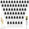 DONQL 50 PCS Plastic Dropper Bottles - 10ml Empty Squeezable Eye & Paint Dropper Bottles with 10ml Syringe, 2 Funnels, 2 Pipette & 2 Label