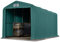 TOOLPORT Lagerzelt 4x8 m Zelthalle / 3,35 m Seitenhöhe reißfeste PVC Plane 850 N grün mit Statik (Betonuntergrund)