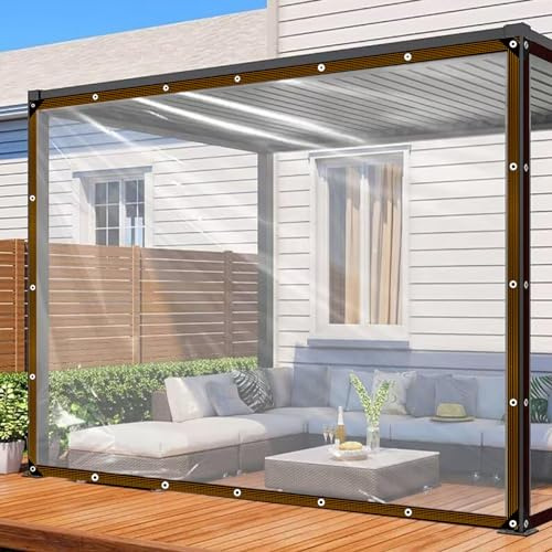 Abdeckplane Wasserdicht - Transparente Plane Wasserdicht mit öSen für Garten Wetterfeste Faltbar klarsichtplane Planen für wasserdichte Gartenmöbel MöBel Staubdicht GewäChshaus Pet Hutch Dach(2x4m)