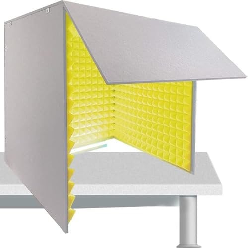 Gvqng Schallschutz Schaumstoffplatten, Tragbar Schalldichte Kabine, Kleines Mikrofon Schalldämmung Akustik Schaumstoffplatte, Desktop Schalldichte Abdeckung, Tonkabinenbox,F,80cm