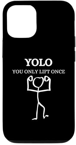 Hülle für iPhone 15 Yolo you only lift once Bodybuilding Gym Muskelaufbau Sport