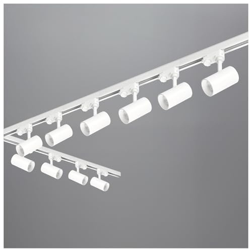 3-Phasen-Schienen-Set NEXTRACK - Schienensystem Komplett-Set mit 10x GU10 Lampe (Weiß, 1m+2m Schiene + Verbinder L)