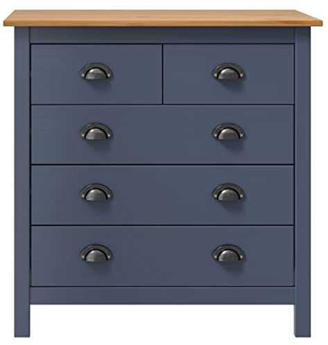 Annlera Sideboard Beistellschrank Holzschrank Lagerschrank Telefontisch Holz-Schubladenschrank Konsolentisch Möbelstück für Wohnzimmer Minimalistischen Stil Grau und Honigbraun 79x40x80 cm