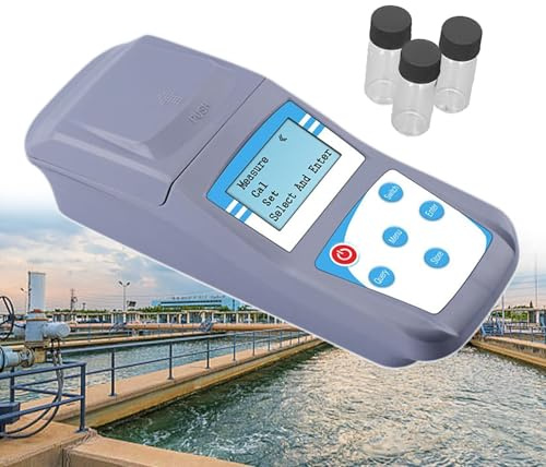 pealiritansemen Turbidimètre À Affichage Numérique, Turbidimètre pour Eaux Usées pour Tester La Qualité De l'eau De Piscine Et De Spa, Plage De Mesure 0-200 NTU, avec 3 Bouteilles D'Échantillon