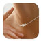 Dochais Kreuz Kette für Damen - 14K Gold Vergoldet, Silber/Gold Halskette Mit Anhänger - Modeschmuck Geschenke für Frauen