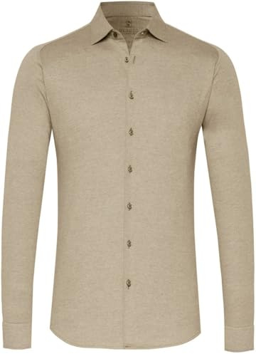 Desoto Hemd Bügelfrei Modern Kent Braun - Grösse - Herren - Bekleidung - Slim-fit - Bügelfreie Baumwolle - Perfekt für Herbst und Winter