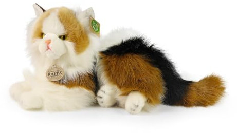 Teddys Rothenburg Kuscheltier Katze dreifarbig liegend 30 cm Plüschkatze