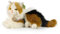 Teddys Rothenburg Kuscheltier Katze dreifarbig liegend 30 cm Plüschkatze