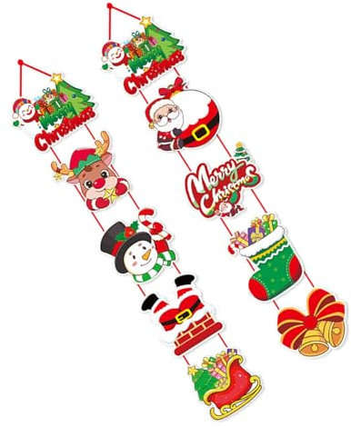 YIGZYCN 2 Stück Weihnachtstürdekorationen, helle Farbe, benutzerfreundliche Türdekoration, für den Innen- und Außenbereich