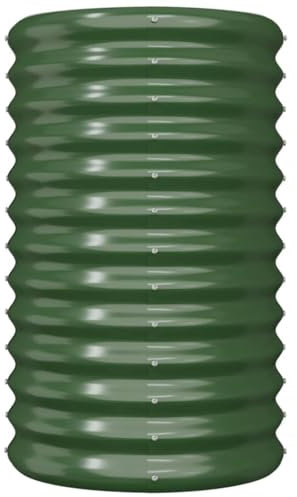 Vaso da Giardino Acciaio Verniciato a Polvere 40x40x68 cm Verde Vaso Per Piante Da Interno Fioriera Con Spalliera Da Esterno Vasi Alti Da Esterno Aiuola Rialzata Da Esterno per Giardino Terrazza