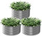 3er-Set 60 x 60 cm rundes verzinktes Hochbeet für den Außenbereich, Metall-Hochbeet für Gemüse, Stahl-Hochbeete für den Garten, oberirdisches Gartenbeet für Blumen