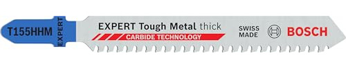 Bosch 3x EXPERT Tough Metal thick T155HHM Stichsägeblatt, 3 St. | für Edelstahlbleche, Länge 92 mm, Professional Zubehör Stichsäge