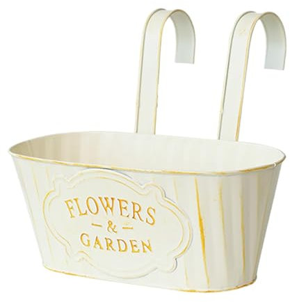 Fioriera per ringhiera – Fioriera durevole per ringhiera da balcone, grande capacità, resistente alle intemperie, con ringhiera autoirrigante, in metallo regolabile o ideale per Gar